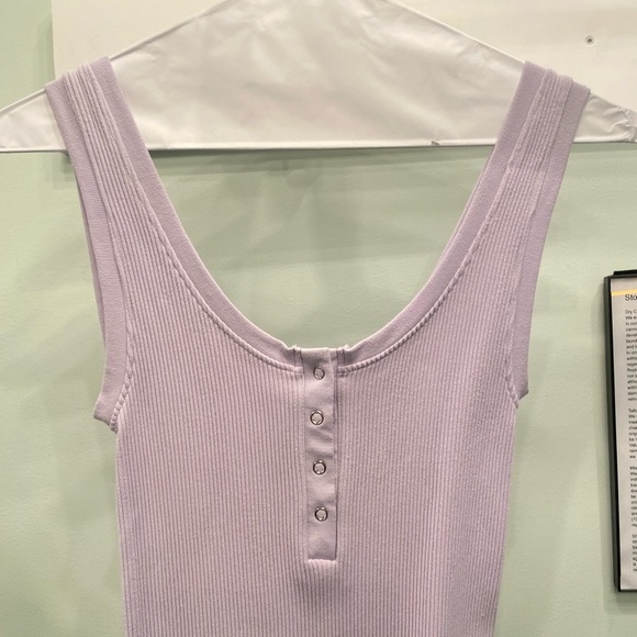 Lavender Ribbed Jumpsuit - Picture 3 of 8